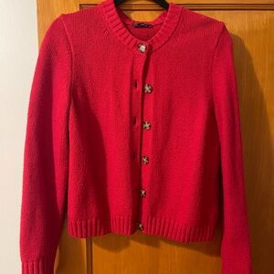 GAP Women's Vibrant Red Cardigan